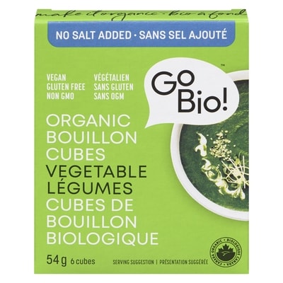 Go Bio Cubes de bouillon biologique légumes faible en sodium 54 g, 7,39 $/100g