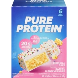 Pure Protein Barre protéinée, gâteau d’anniversaire, format économique 6x50.0 g, 4,66 $/100g