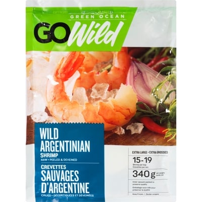 Green Ocean Go Wild, Wild Argentinian Shrimp 340 g, $3.53/100g