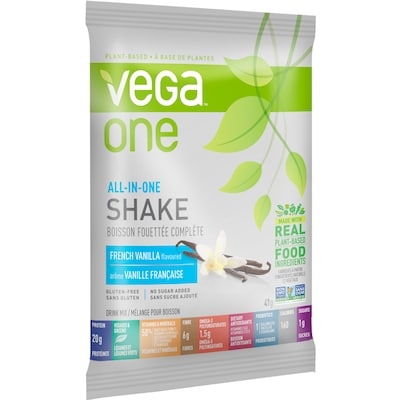 Vega All-in-One Protein Powder, French Vanilla, Sachet 41 g, $10.95/100g