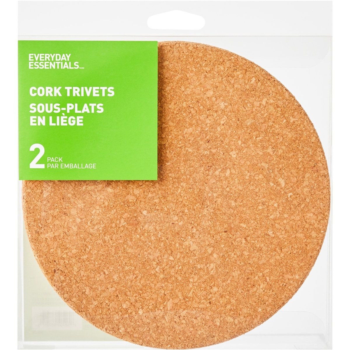 Everyday Essentials Sous-plat en liège peint 2x1.0 ea, 3,75 $/1ch