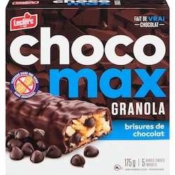 Leclerc Barres Chocomax granola, brisures de chocolat 175 g, 1,42 $/100g