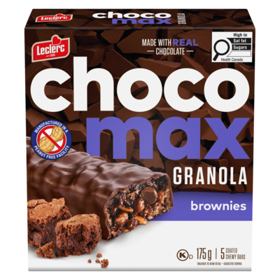 Leclerc Chocomax Coated Chewy Bars Granola Brownies 175 g, $2.57/100g