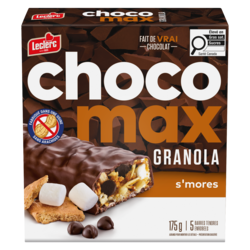 Leclerc 5 barres granola tendres enrobées S’mores 175 g, 1,59 $/100g