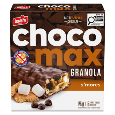 Leclerc 5 barres granola tendres enrobées S’mores 175 g, 2,29 $/100g