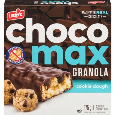 Leclerc Chocomax Coated Chewy Bars Granola Cookie Dough 175 g, $1.71/100g