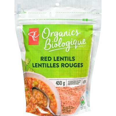 PC Organics Organic Red Lentils 450 g, $0.89/100g