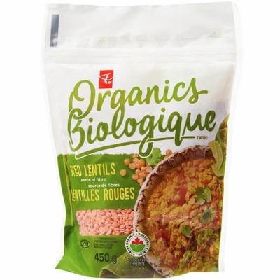 PC Biologique Lentilles Rouges 450 g, 0,95 $/100g