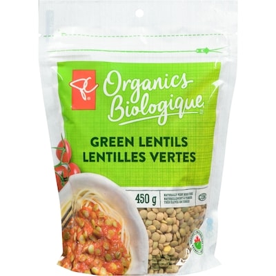 PC Organics Organic Green Lentils 450 g, $0.89/100g