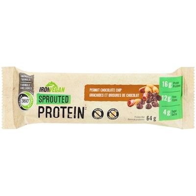 Iron Vegan Protein Bar Peanut Butter Bars 62 g, $4.82/100g