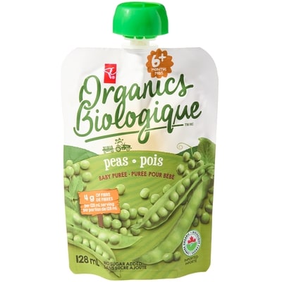 PC Organics Peas Baby Puree, Organic 128 ml, $1.55/100ml
