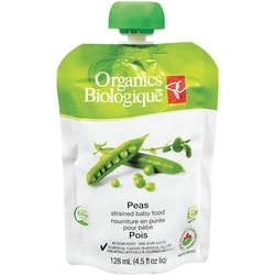 PC Biologique Nourriture en purée pour bébés pois 128 ml, 1,56 $/100ml