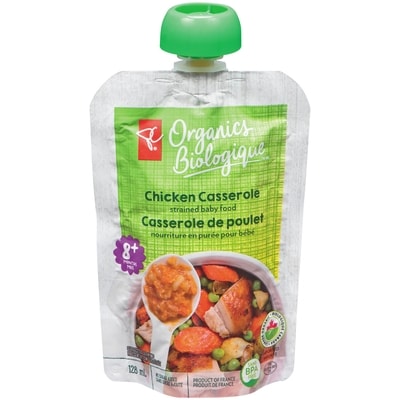 PC Organics Chicken Casserole Strained Baby Food 128 ml, $1.56/100ml