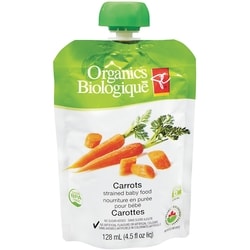 PC Biologique Nourriture en purée pour bébé carottes 128 ml, 1,56 $/100ml