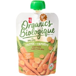 PC Biologique Purée pour bébé Carottes Biologique 128 ml, 1,56 $/100ml