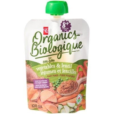 PC Organics Vegetables and Lentil Baby Puree, Organic 128 ml, $1.95/100ml