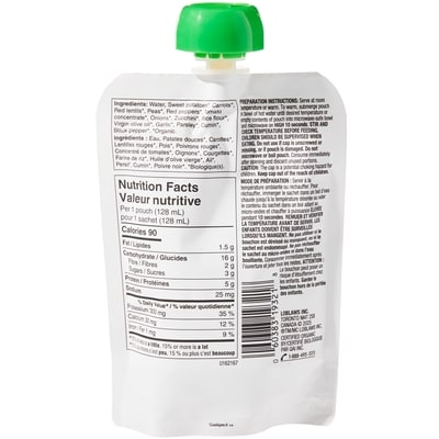 Purée pour bébé Légumes et lentilles Biologique