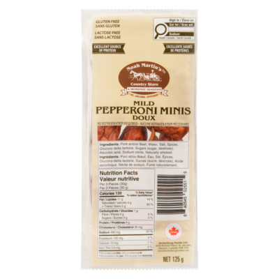 Noah Martin Country Store Pepperoni Minis Mild 125 g, $5.59/100g