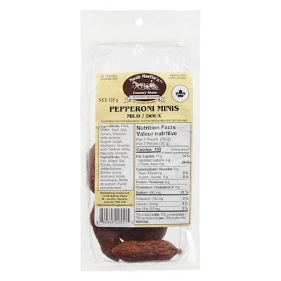 Noah Martin Country Store Pepperoni Minis Mild 125 g, $5.59/100g