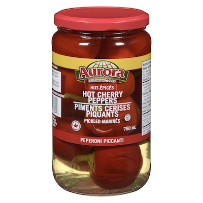 Aurora Hot Cherry Peppers Pickled Hot 750 ml, $0.80/100ml