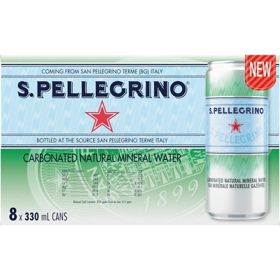 SanPellegrino Eau minérale pétillante gazéifiée paquet de 8 8x330.0 ml, 0,42 $/100ml