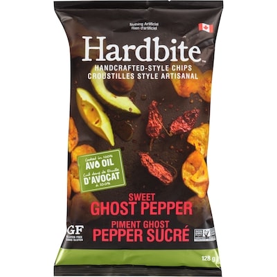 Hardbite Croustilles Style Artisanal Piment Ghost Pepper Sucré 128 g, 3,74 $/100g