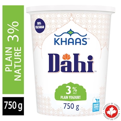 Parmalat Yogourt nature dahi 3 % 750 g, 0,40 $/100g