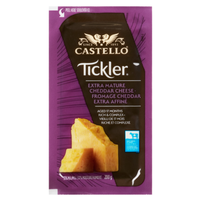 Castello Tickler Fromage Cheddar Extra Affiné 35% M.G. 200 g, 4,65 $/100g