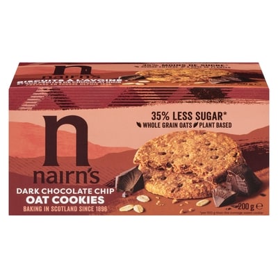 Nairn's Dark Chocolate Chip Cookies 200 g, $2.50/100g