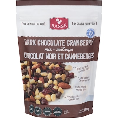 Basse Dark Chocolate Cranberry Mix 480 g, $1.15/100g