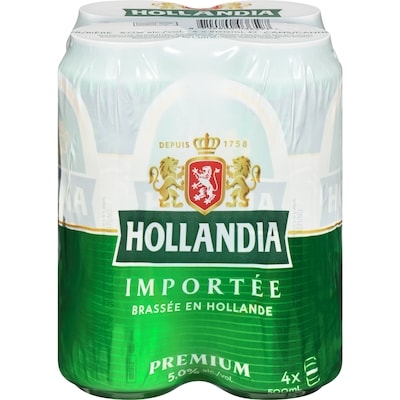 Hollandia Bière de qualité supérieure (Pièce d’identité requise au moment du ramassage) 4x500.0 ml, 0,60 $/100ml