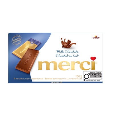 merci Barre de chocolat, Au Lait 100 g, 4,99 $/100g
