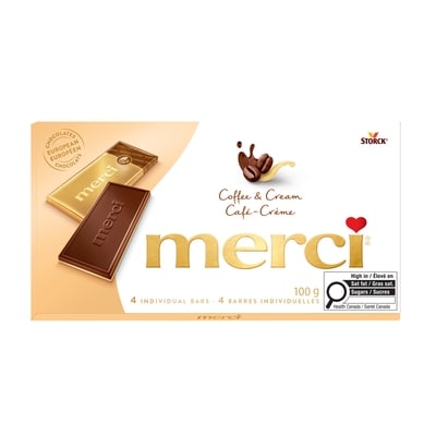 merci Chocolate bar, Coffee & Cream 100 g, $3.00/100g