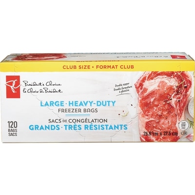 President's Choice Large Heavy Duty Freezer Bags 120 ea, $0.13/1ea
