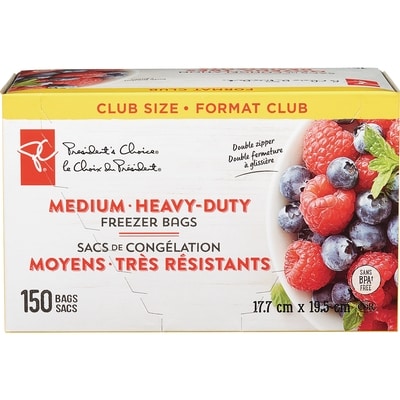 le Choix du Président Sacs de congélation très résistants, moyens, Format Club  150 ea, 0,09 $/1ch