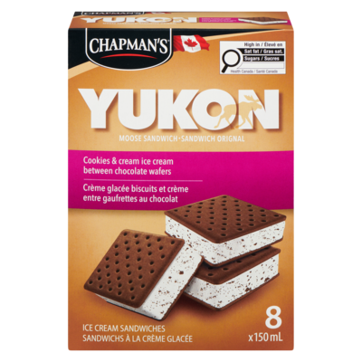 Chapman’s Yukon orignal sandwich biscuits et crème 8x150.0 ml, 0,46 $/100ml