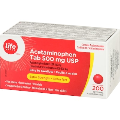 Acétaminophène, extra fort, 500 mg, facile à avaler
