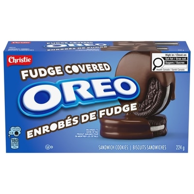 Christie OREO Fudge Covered Sandwich Cookies Chocolate Sandwich Cookies 224 g, $1.34/100g