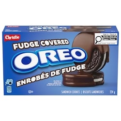 Christie OREO Fudge Covered Sandwich Cookies Chocolate Sandwich Cookies 224 g, $1.33/100g