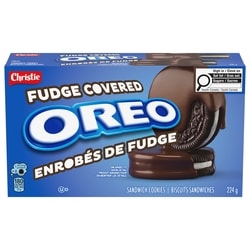 Christie Biscuits-sandwiches au chocolat OREO enrobés de fudge 224 g, 1,34 $/100g