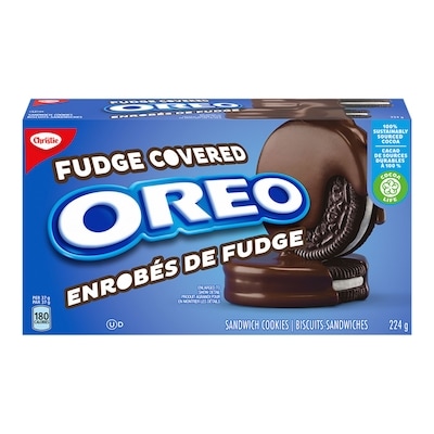 Christie Biscuits-sandwiches au chocolat OREO enrobés de fudge 224 g, 1,79 $/100g