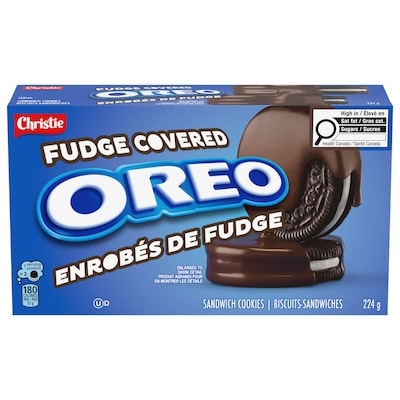Christie Biscuits-sandwiches au chocolat OREO enrobés de fudge 224 g, 2,23 $/100g