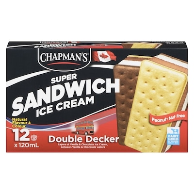 Chapmans Super Ice Cream Sandwich Double Decker 12x120.0 ml, $0.56/100ml