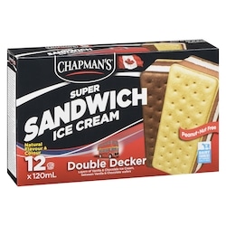 Chapmans Super Ice Cream Sandwich Double Decker - 12x120.0 ml
