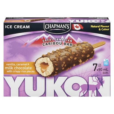 Chapmans Yukon Caribou Ice Cream Bar Vanilla, Caramel, Chocolate Crunch 7x90.0 ml, $0.87/100ml
