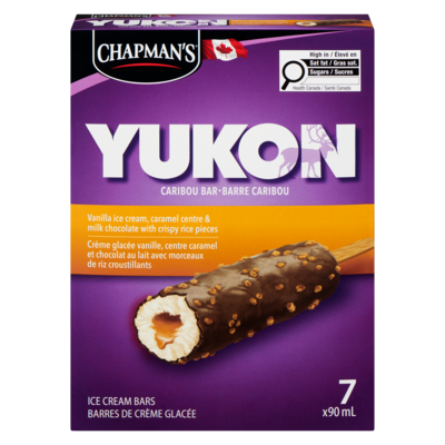 Chapmans Yukon Caribou Ice Cream Bar Vanilla, Caramel, Chocolate Crunch 7x90.0 ml, $0.95/100ml