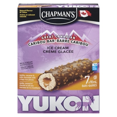 Chapmans Yukon Caribou Ice Cream Bar Vanilla, Caramel, Chocolate Crunch 7x90.0 ml, $0.79/100ml