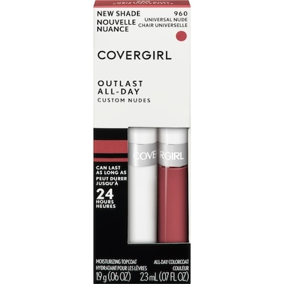 Cover Girl Outlast 2 Step Lip Colour Custom Nudes, Universal Nude 1 ea, $12.99/1ea