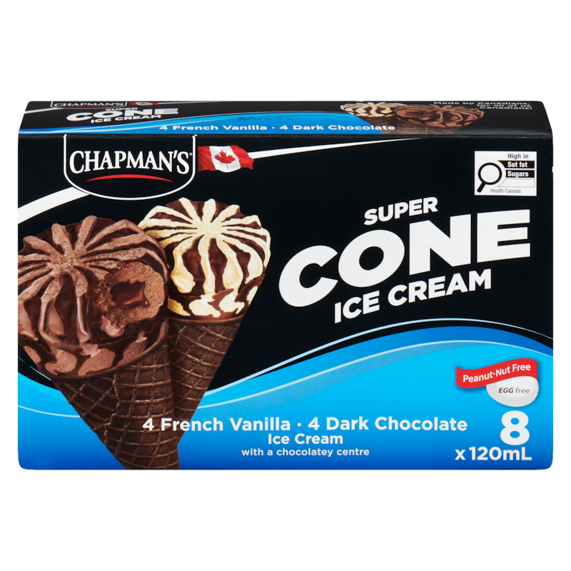 Chapmans Super Cone French Vanilla & Dark Chocolate Ice Cream