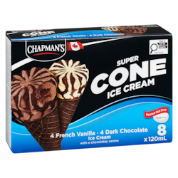 Chapmans Super Cone French Vanilla & Dark Chocolate Ice Cream